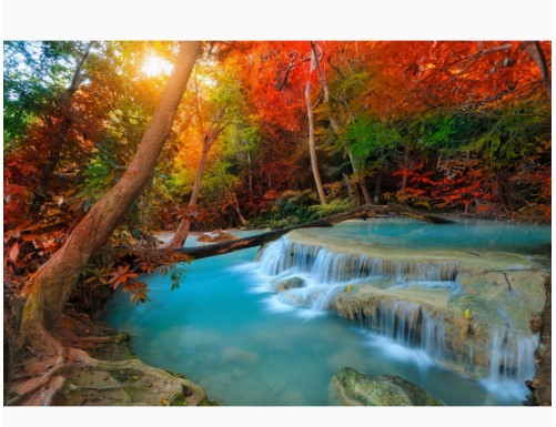 Алмазная мозайка 'Зеркальный водопад' (класс.) 20х30 см, на картоне с част. запол. 22 цвета, НД-0960