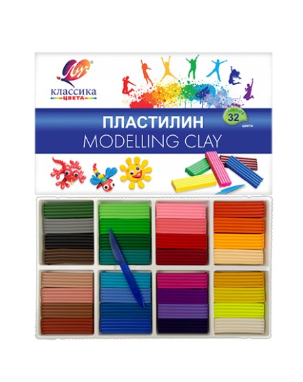 Пластилин 32 цвета, Луч.Классика, 640 г, со стеком, 31С2065-08