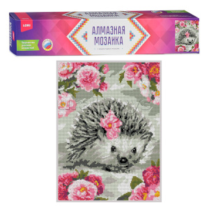 Алмазная мозаика 30х40 см ,"Цветочный ёжик", (полное заполнение), Ам-029