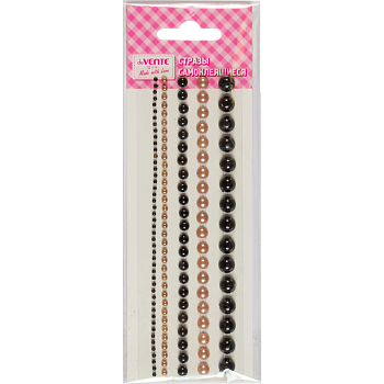 Стразы акриловые самоклеящиеся, deVENTE DIY pearls, 140 шт, круглые, цвет черного брелианта, 8002558